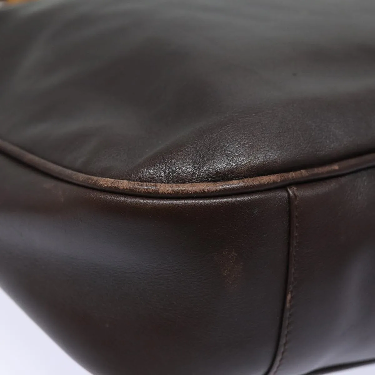 GUCCI Bamboo Shoulder Bag Leather Brown 001 2123 1777  84430