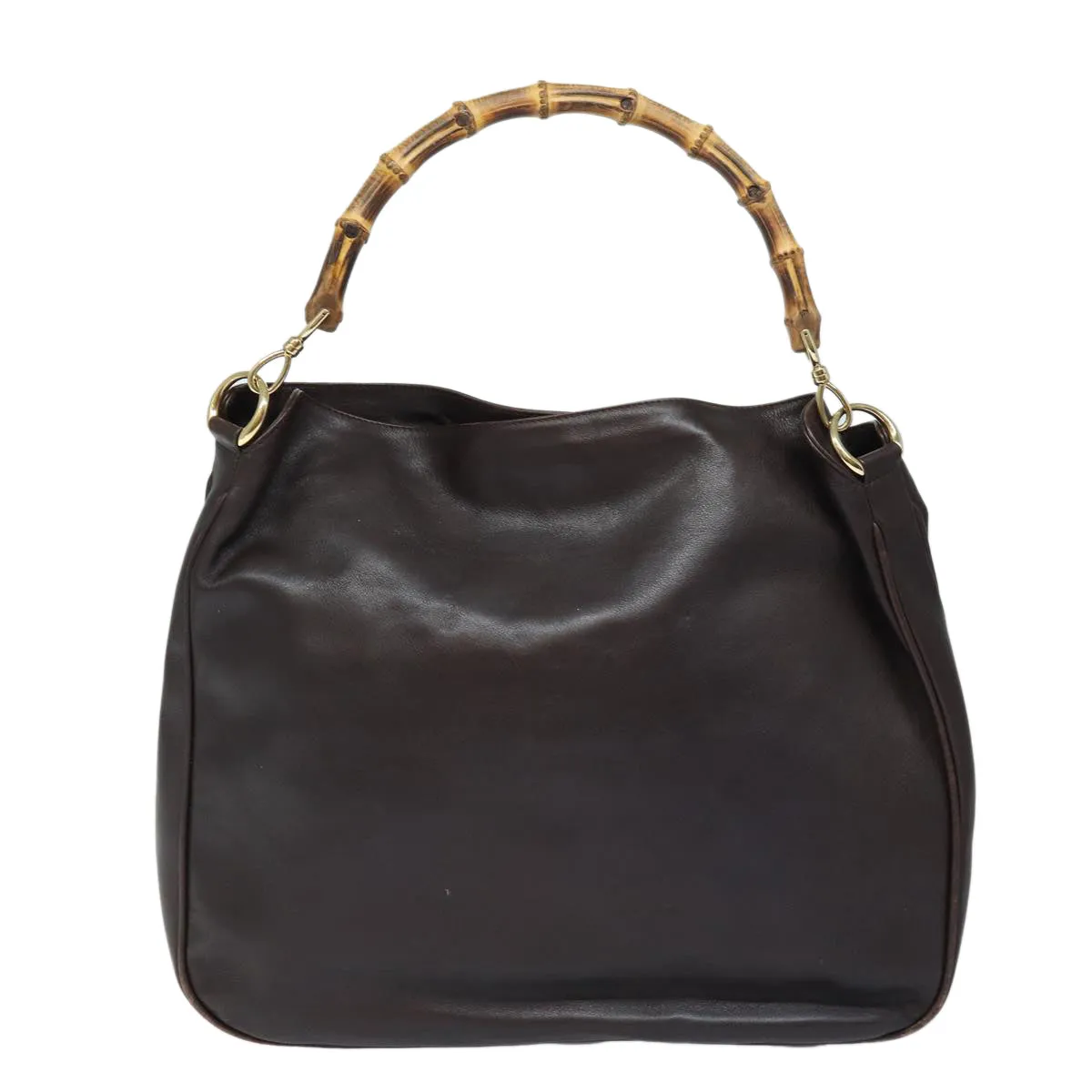 GUCCI Bamboo Shoulder Bag Leather Brown 001 2123 1777  84430