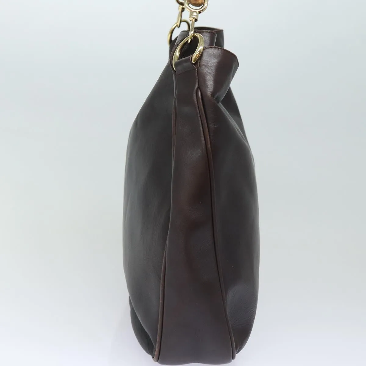 GUCCI Bamboo Shoulder Bag Leather Brown 001 2123 1777  84430