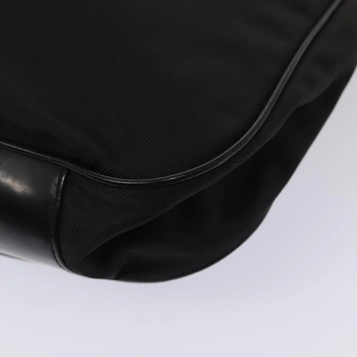 GUCCI Bamboo Shoulder Bag Nylon 2way Black 001 1998 1577  bs16235