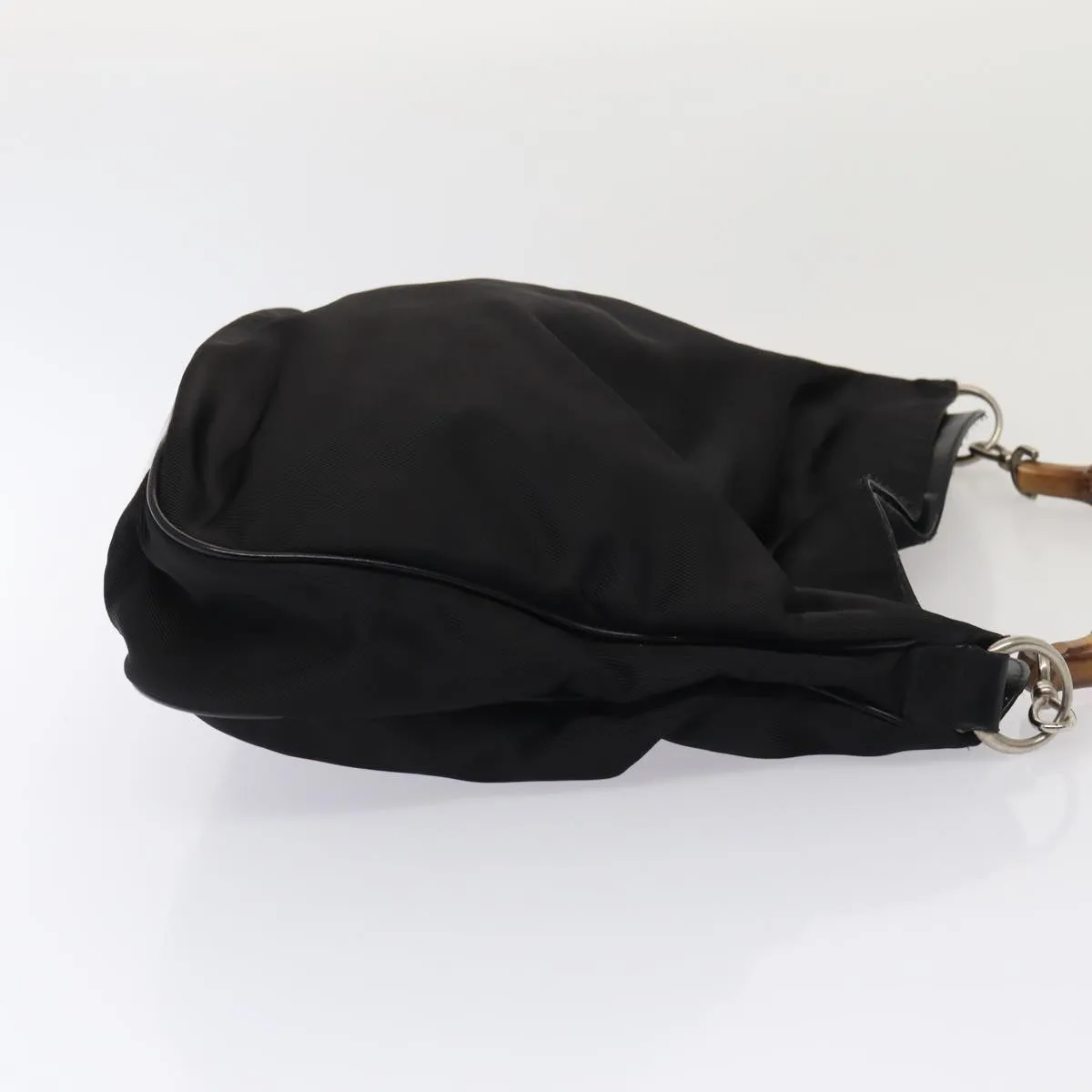 GUCCI Bamboo Shoulder Bag Nylon 2way Black 001 1998 1577  bs16235