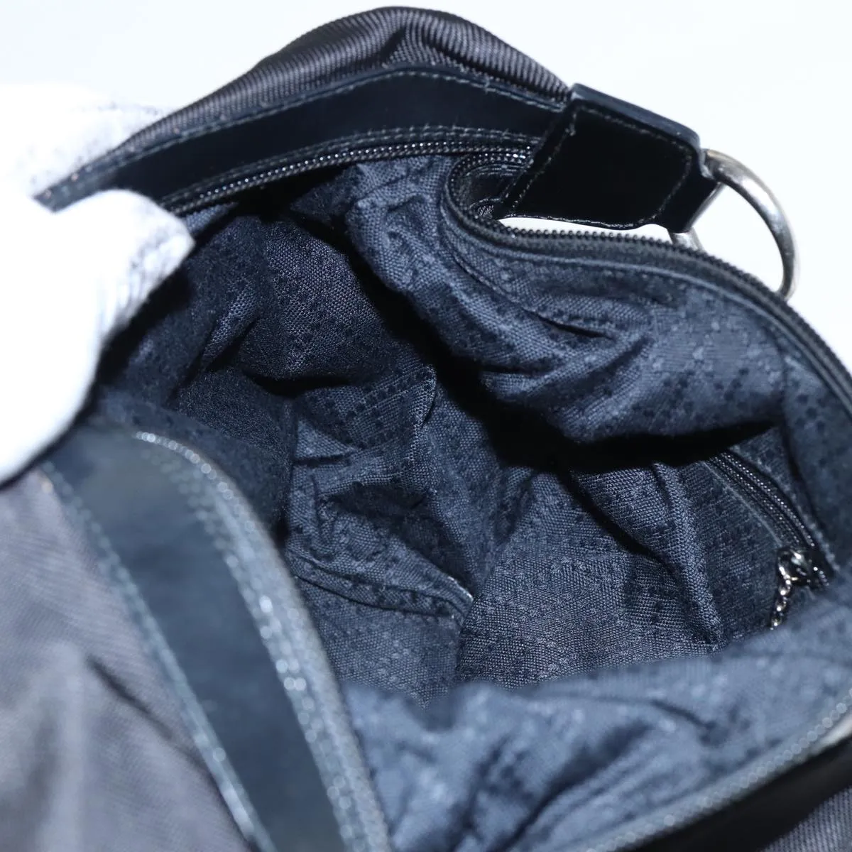 GUCCI Bamboo Shoulder Bag Nylon Black 000 1956 0531  80823