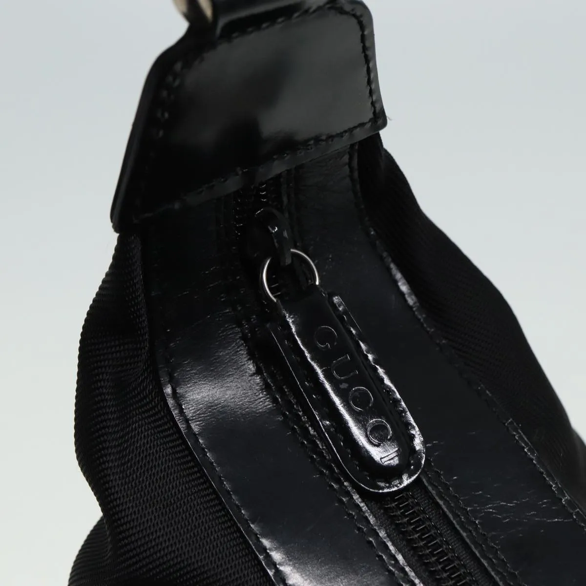 GUCCI Bamboo Shoulder Bag Nylon Black 000 1956 0531  80823
