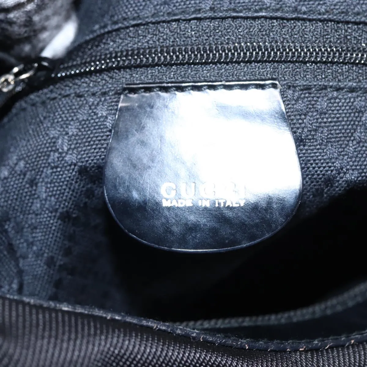 GUCCI Bamboo Shoulder Bag Nylon Black 000 1956 0531  80823