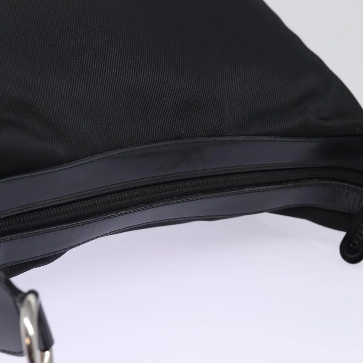 GUCCI Bamboo Shoulder Bag Nylon Black  ep4342