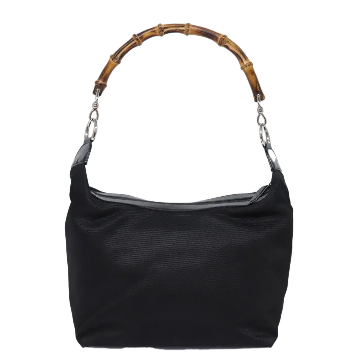 GUCCI Bamboo Shoulder Bag Nylon Black  ep4342
