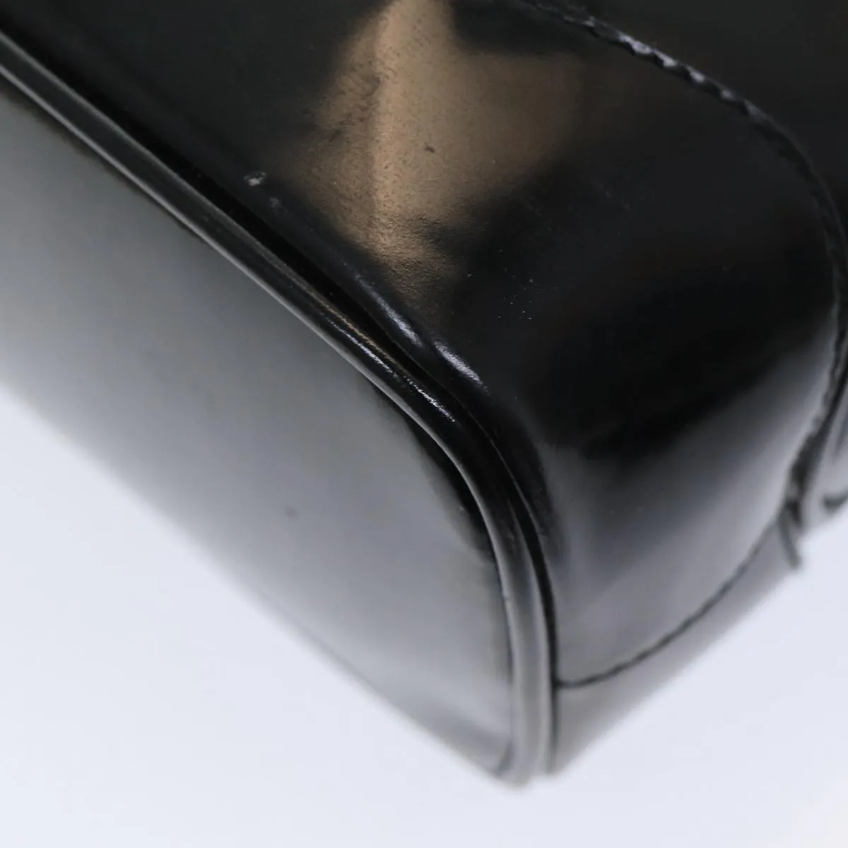 GUCCI Bamboo Shoulder Bag Patent leather Black  bs16780