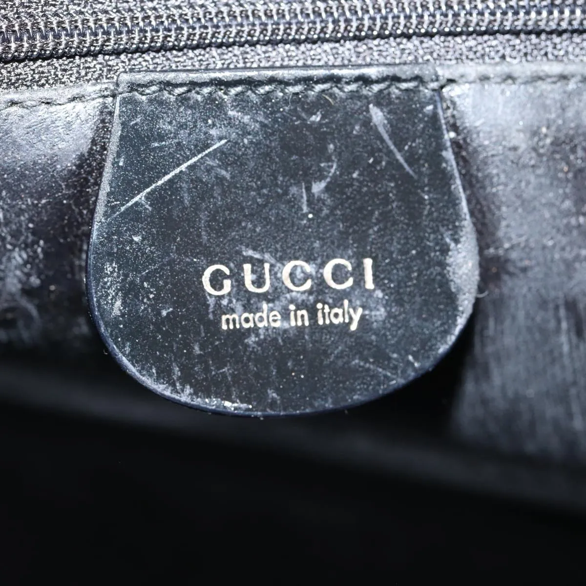 GUCCI Bamboo Shoulder Bag Patent leather Black  bs16780