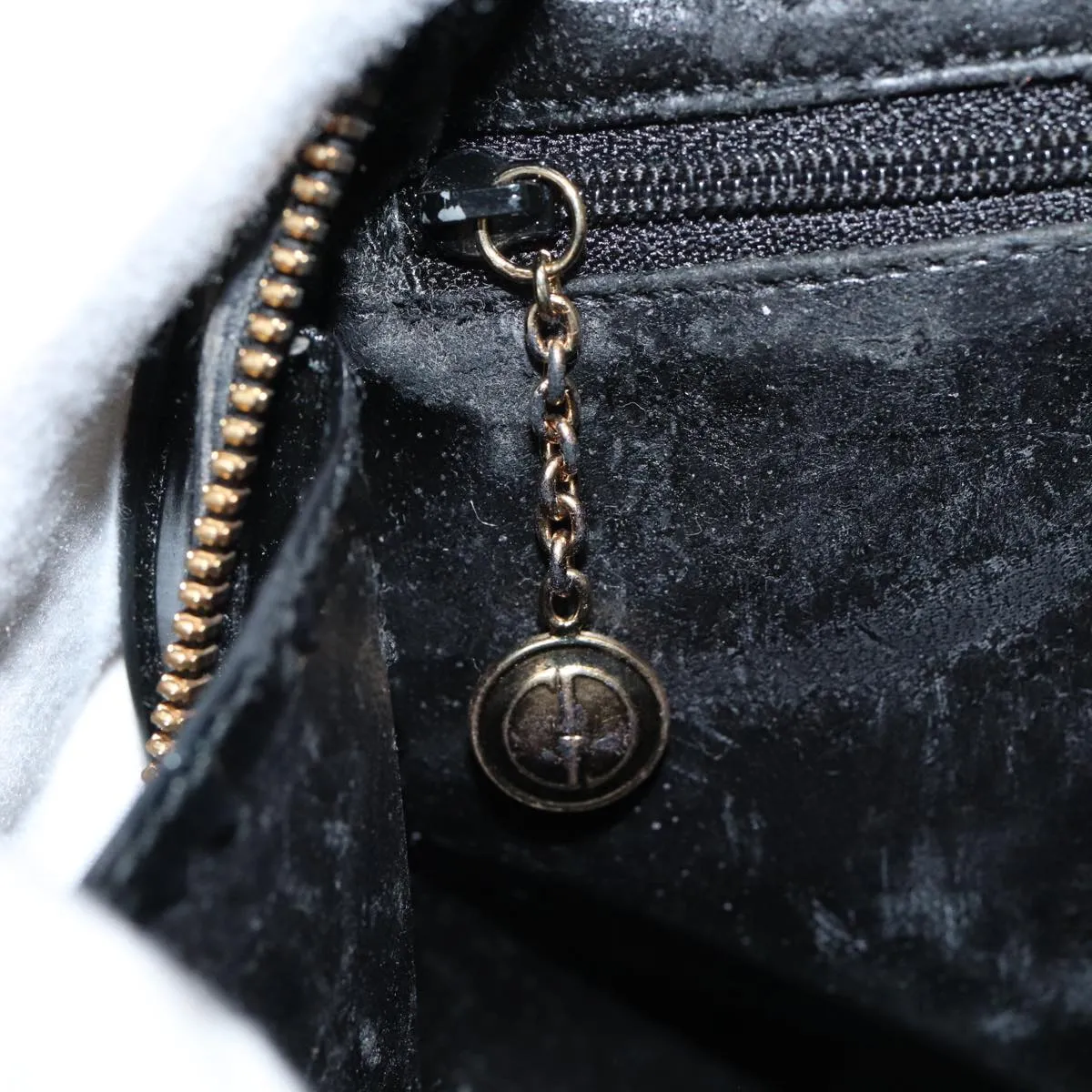 GUCCI Bamboo Shoulder Bag Patent leather Black  bs16780