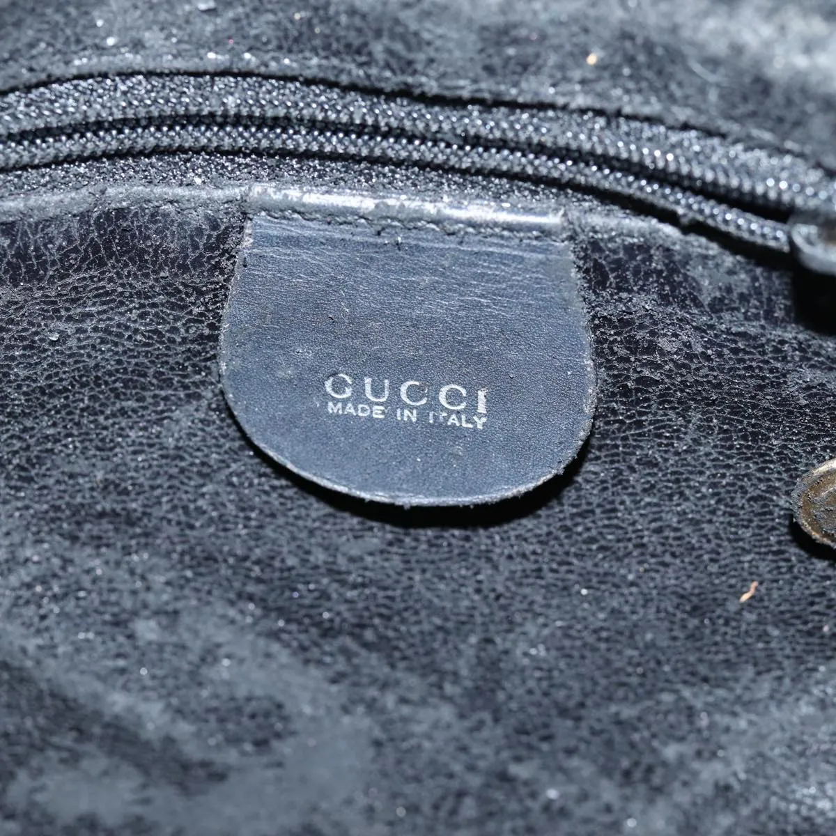 GUCCI Bamboo Shoulder Bag Suede Black 001 1014 1638  73912