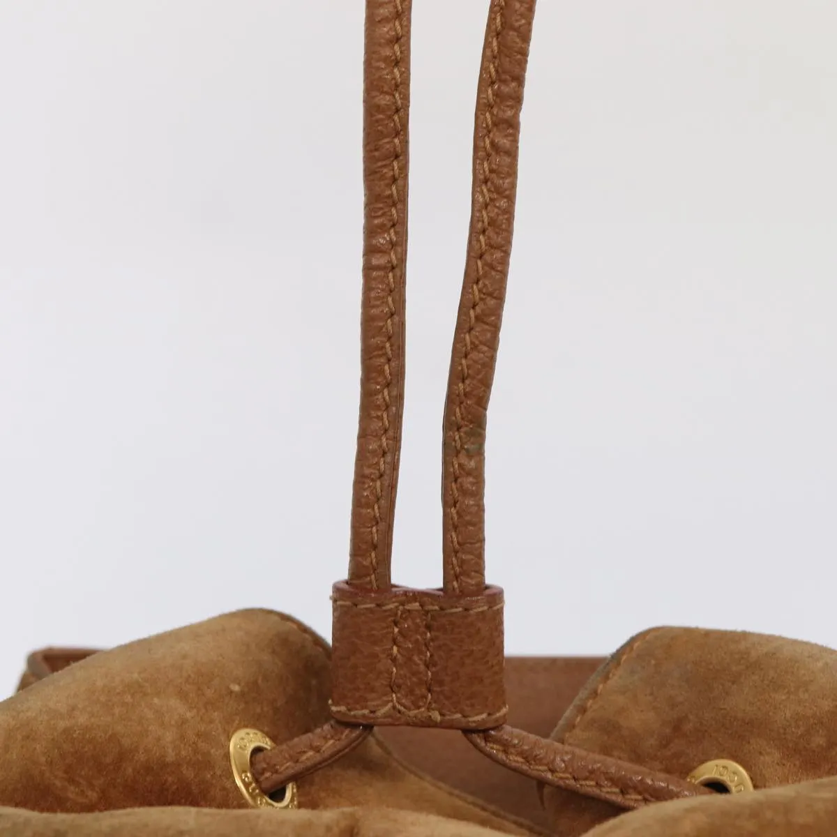 GUCCI Bamboo Shoulder Bag Suede Brown Gold 003 2058 0016  85718