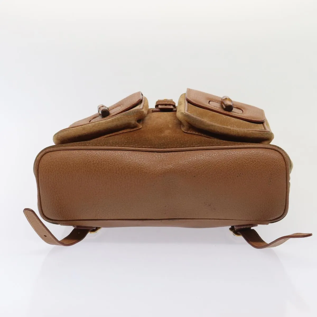 GUCCI Bamboo Shoulder Bag Suede Brown Gold 003 2058 0016  85718