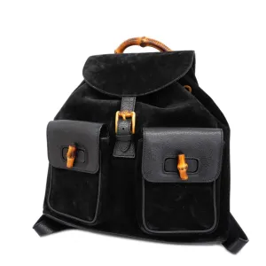Gucci Bamboo  Suede Backpack Bag ()