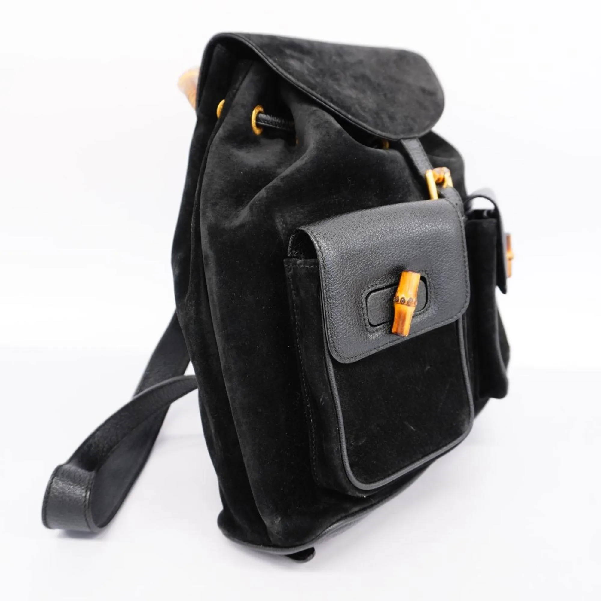 Gucci Bamboo  Suede Backpack Bag ()