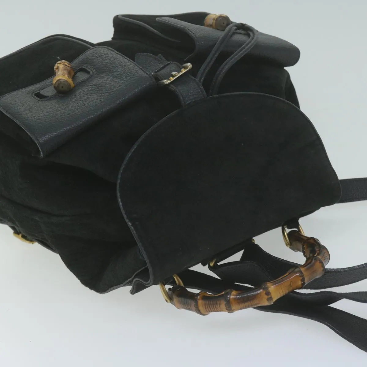 Gucci Bamboo  Suede Backpack Bag ()