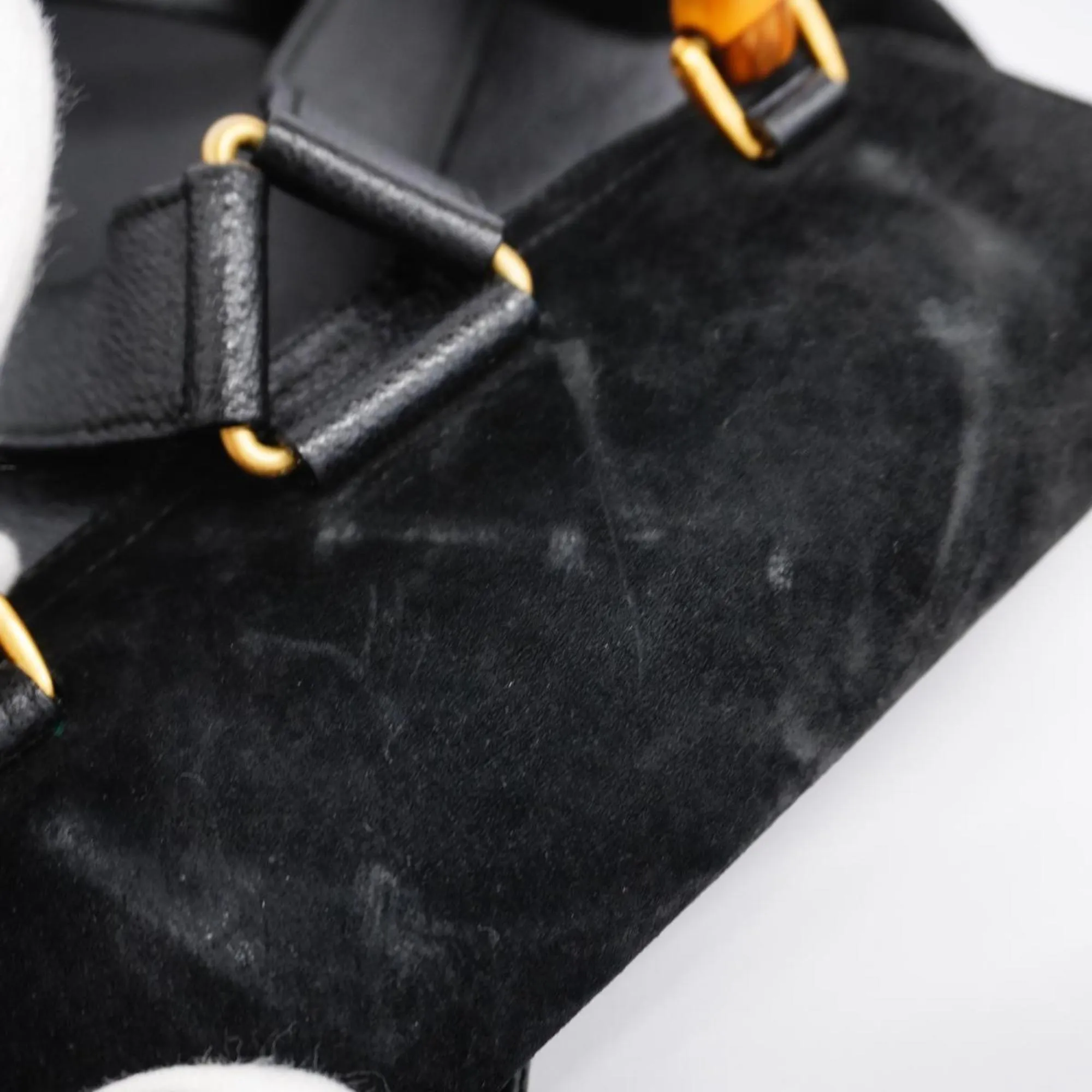 Gucci Bamboo  Suede Backpack Bag ()