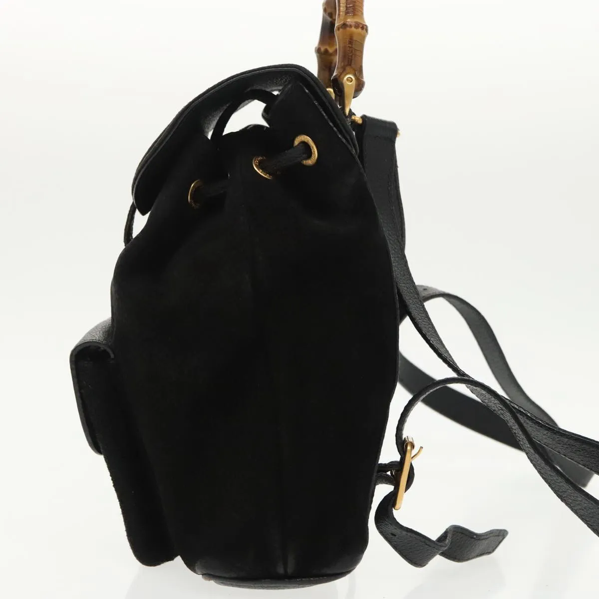 Gucci Bamboo  Suede Backpack Bag (Pre-Owned)