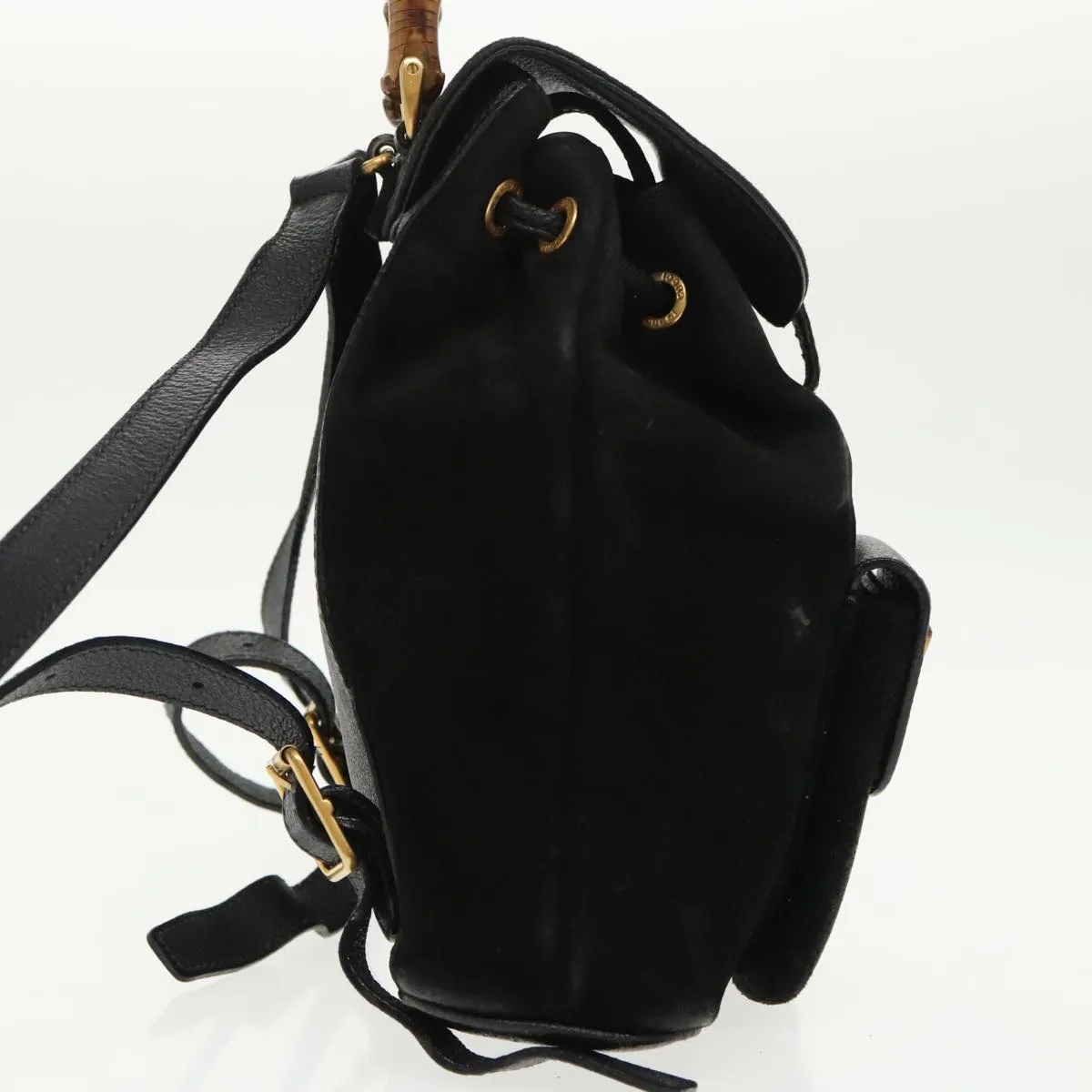 Gucci Bamboo  Suede Backpack Bag (Pre-Owned)