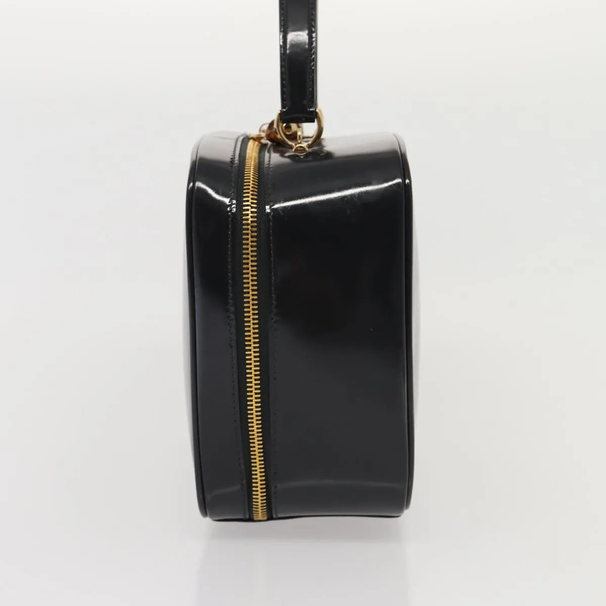 GUCCI Bamboo Vanity Shoulder Bag Enamel 2way Black 000 2040 0323  bs16407