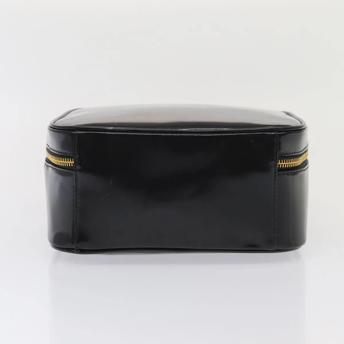 GUCCI Bamboo Vanity Shoulder Bag Enamel 2way Black 000 2040 0323  bs16407