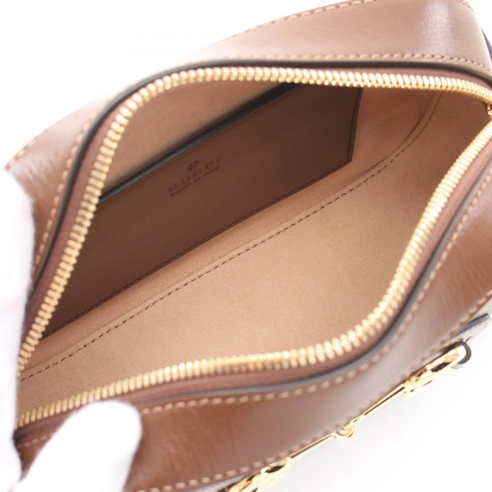 Gucci Beige Brown Coated Canvas Pvc Leather Shoulder Bag ()
