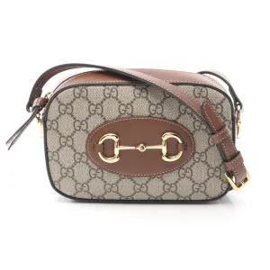 Gucci Beige Brown Coated Canvas Pvc Leather Shoulder Bag ()