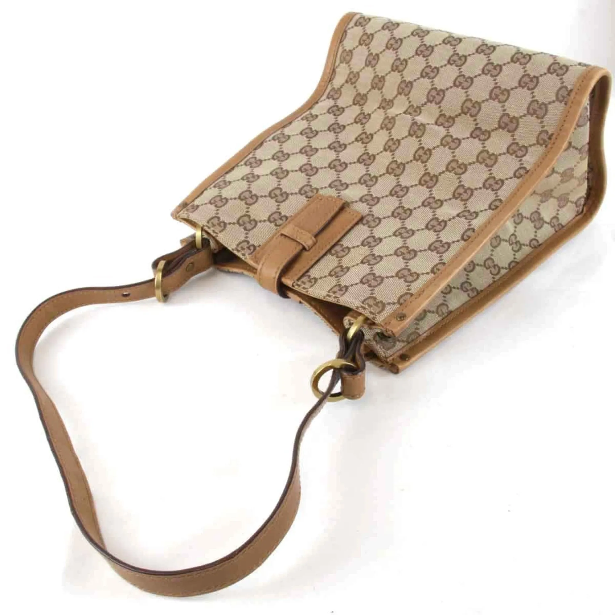 Gucci Beige Gg Canvas Shoulder Bag ()