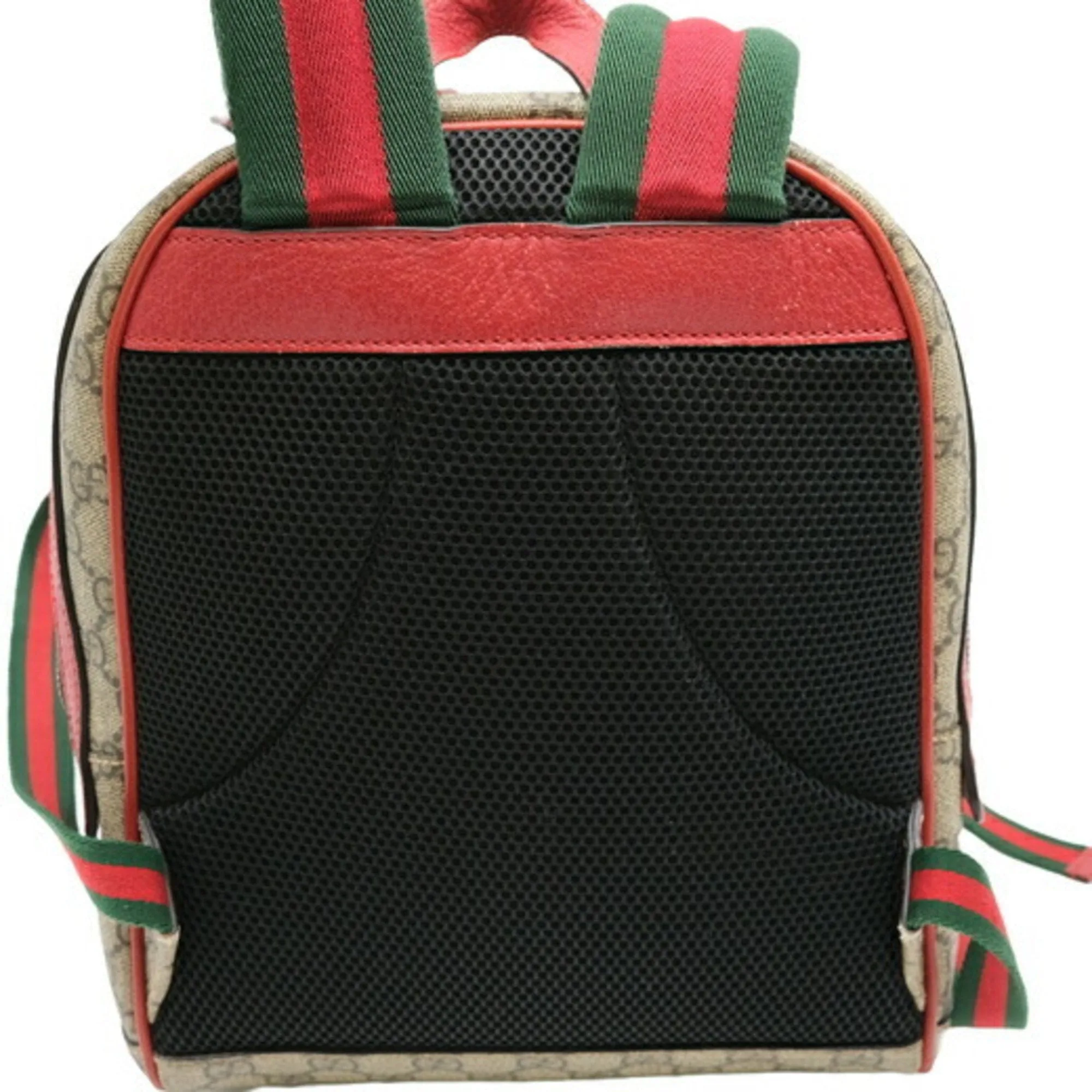 Gucci Beige Pink Red Color Gg Supreme Leather Backpack ()