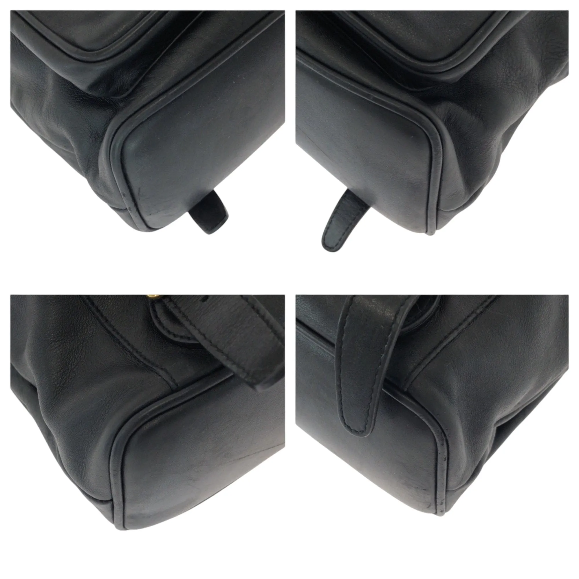 Gucci Black Brown Leather Backpack ()
