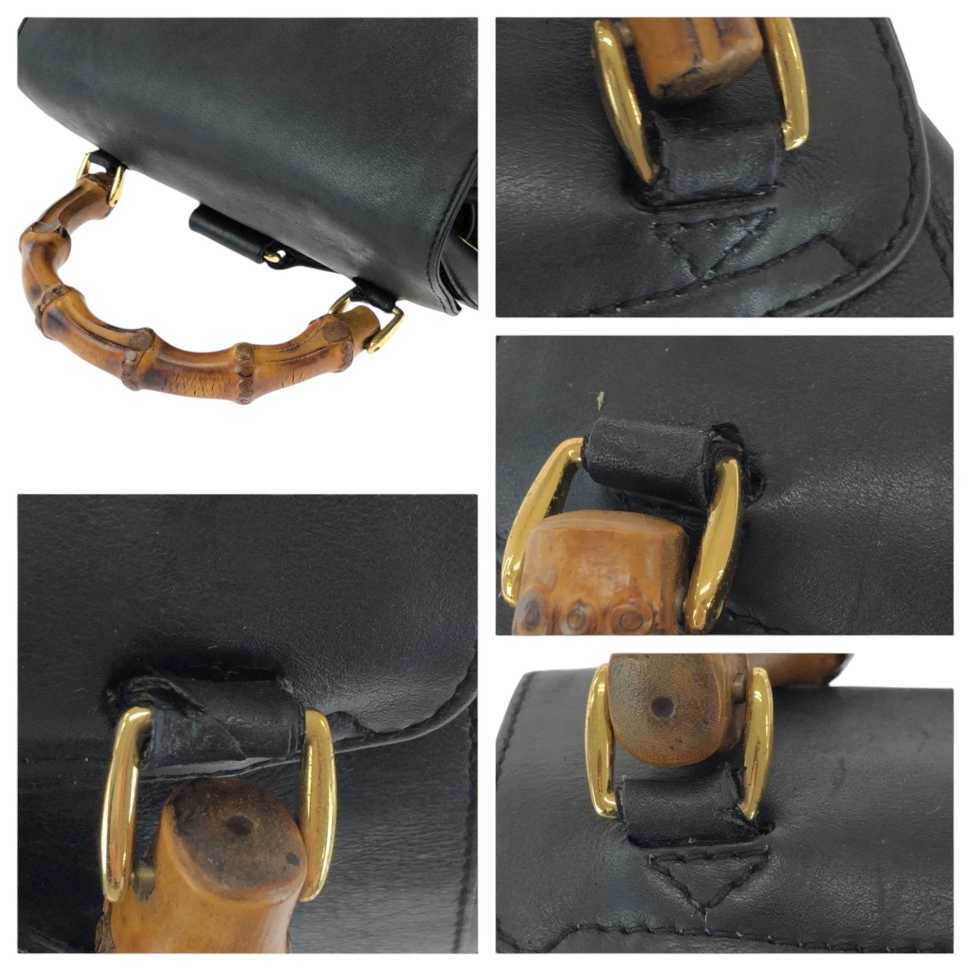 Gucci Black Brown Leather Backpack ()
