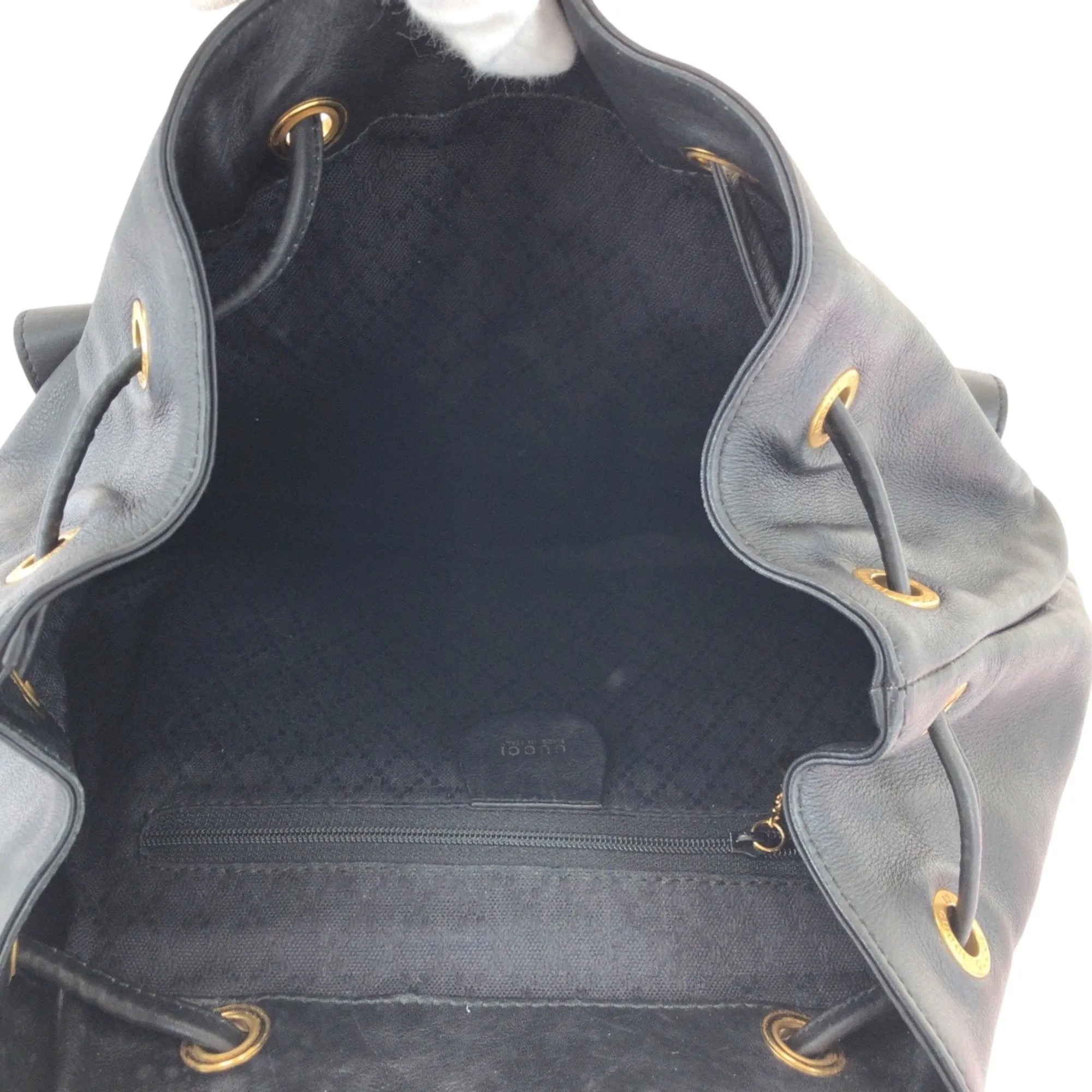 Gucci Black Brown Leather Backpack ()