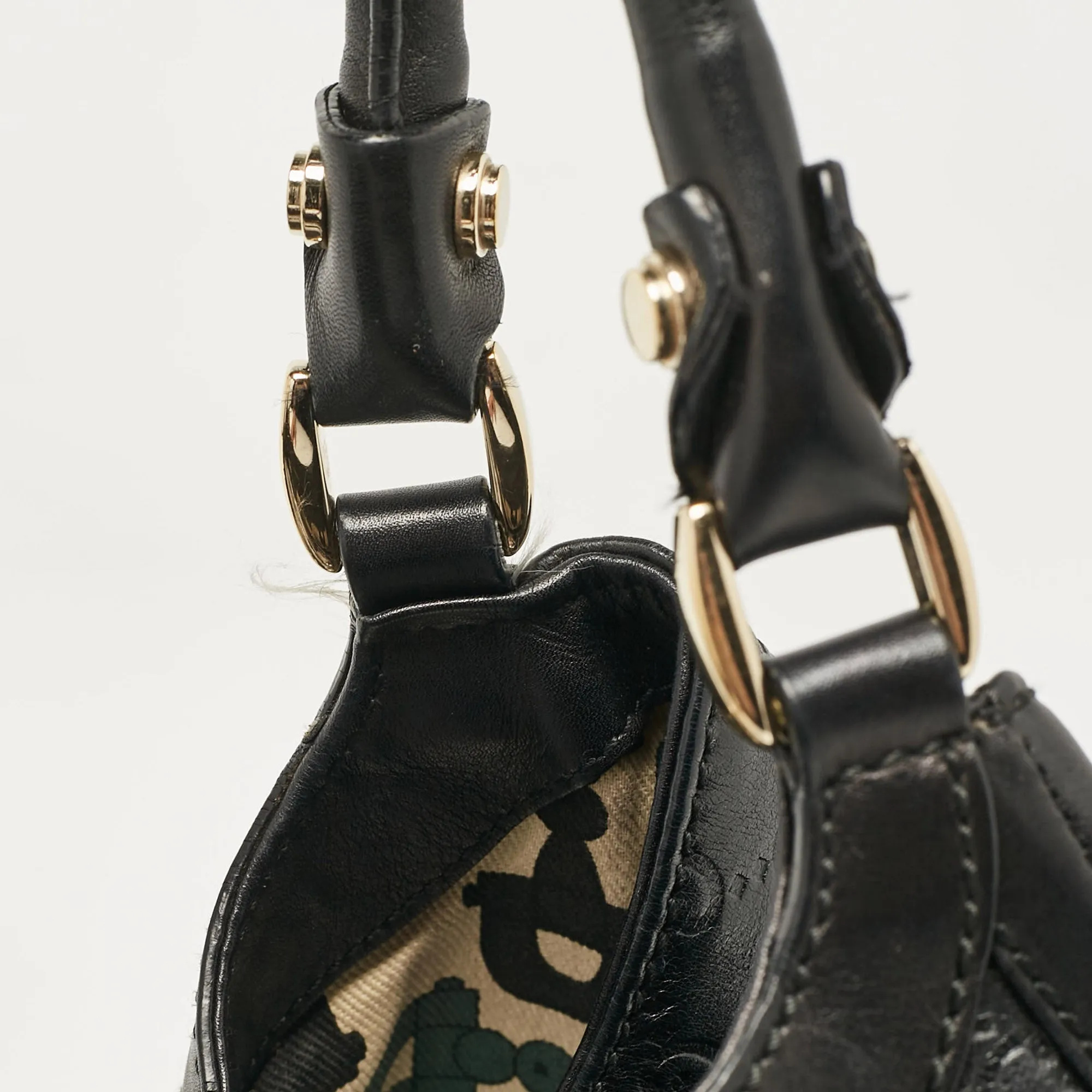 Gucci Black Guccissima Leather Abbey D-Ring Shoulder Bag