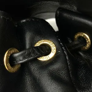 Gucci Black Leather Bamboo Backpack ()