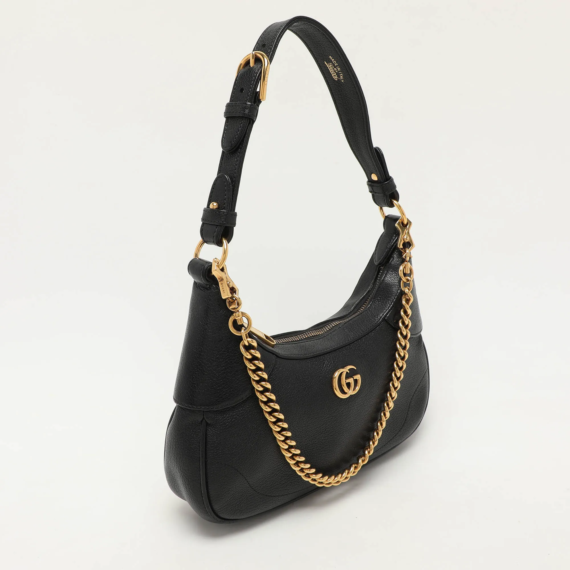 Gucci Black Leather Small Aphrodite Shoulder Bag