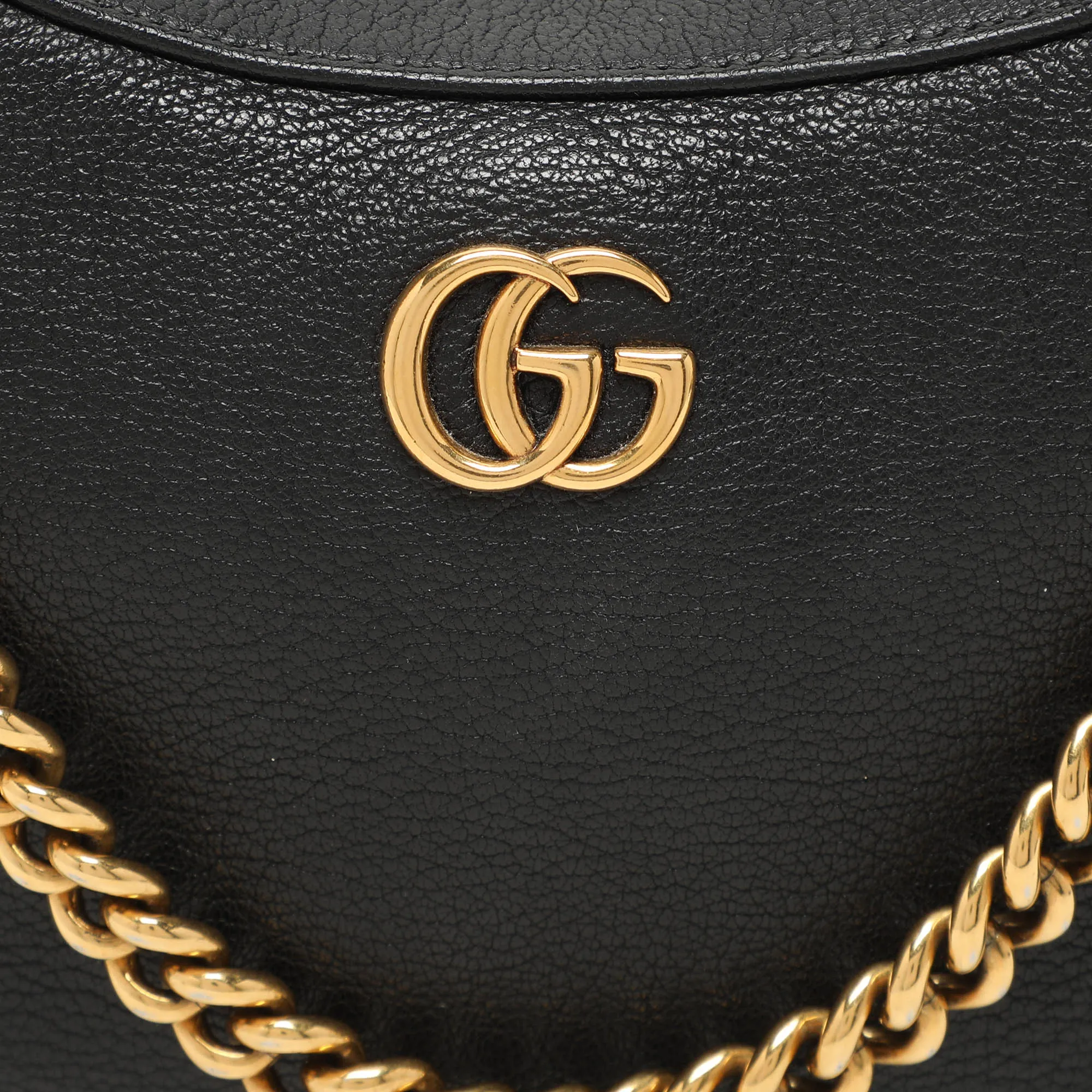 Gucci Black Leather Small Aphrodite Shoulder Bag