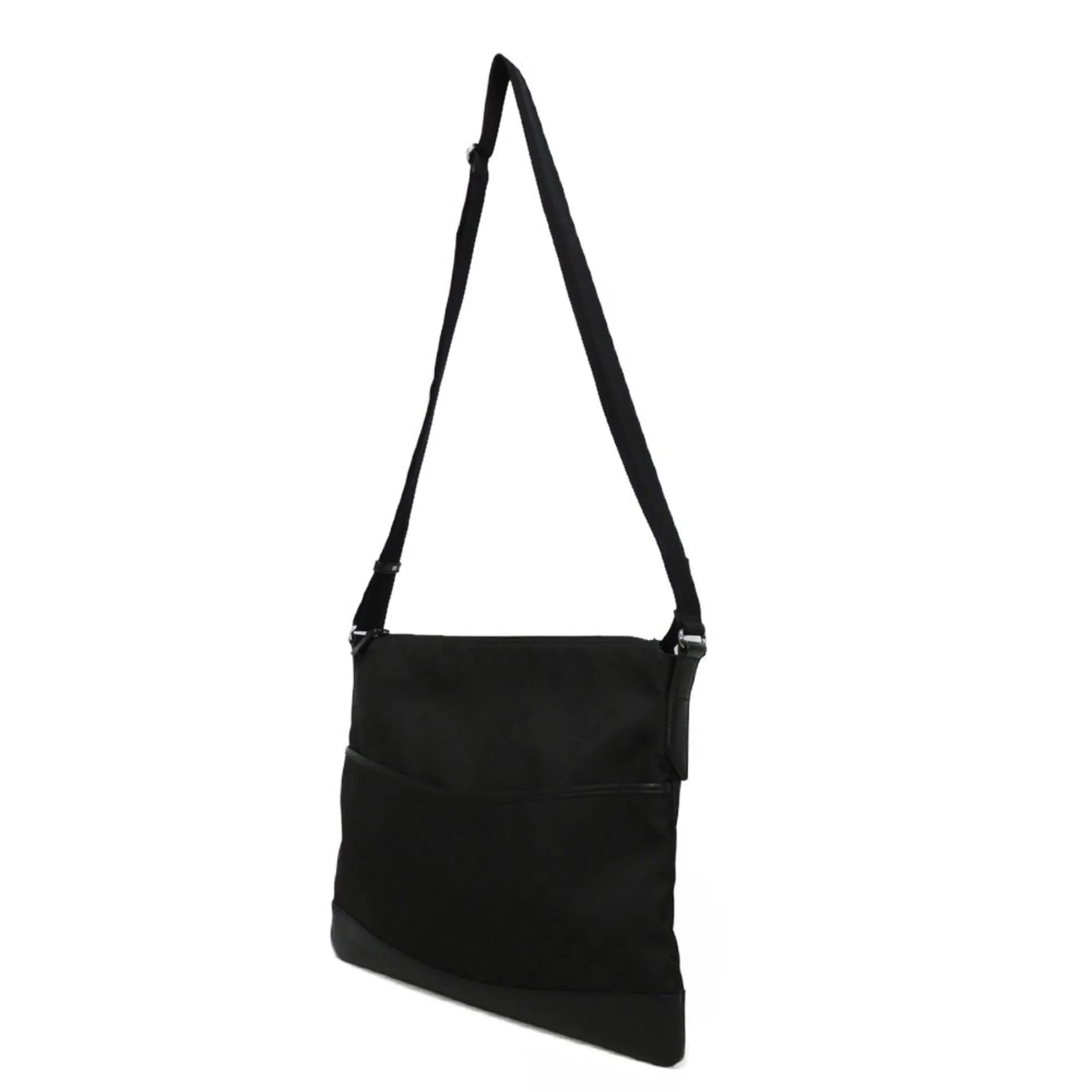 Gucci Black Nylon Canvas Leather Messenger Bag Shoulder Bag ()