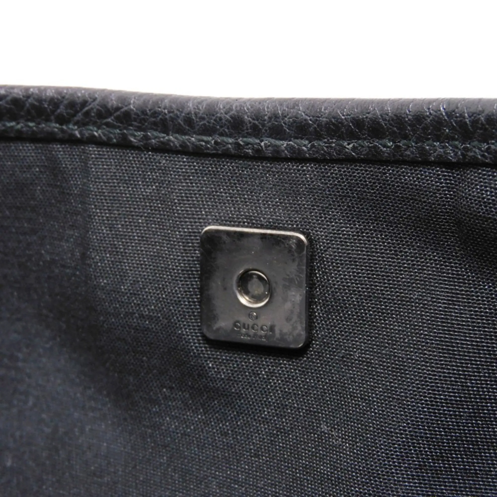 Gucci Black Nylon Canvas Leather Messenger Bag Shoulder Bag ()