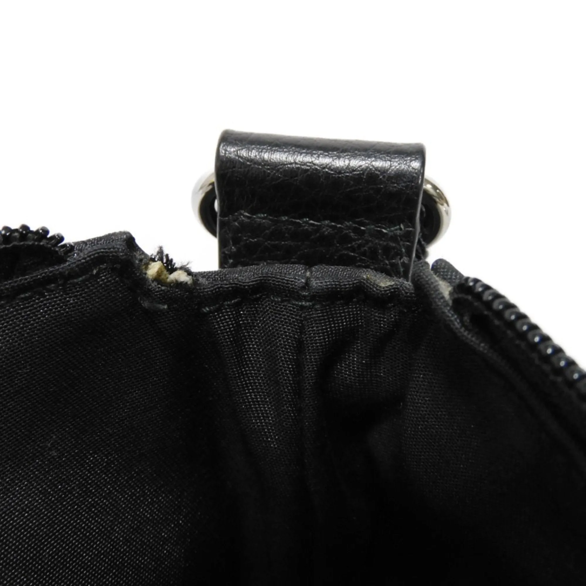 Gucci Black Nylon Canvas Leather Messenger Bag Shoulder Bag ()