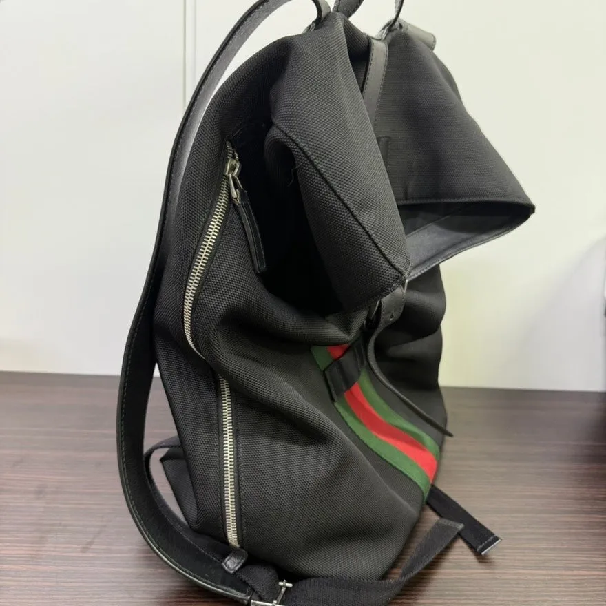 Gucci Black Stripe Travel Backpack