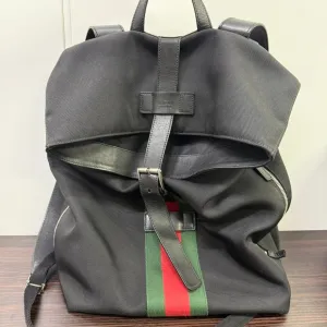 Gucci Black Stripe Travel Backpack