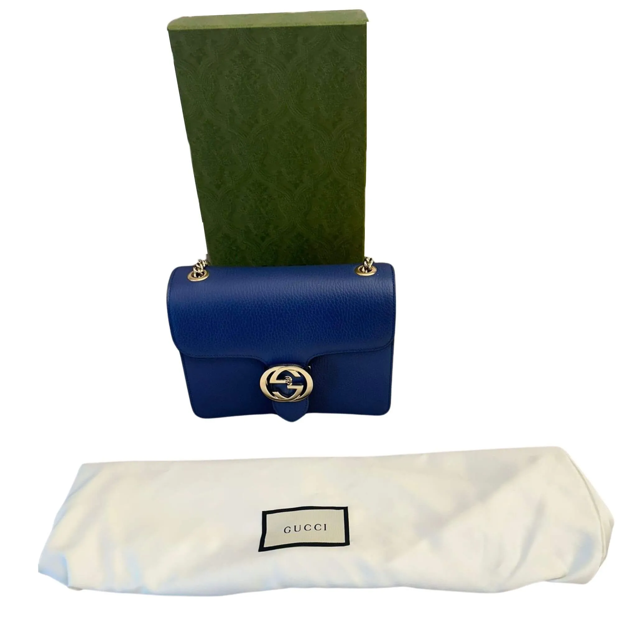 GUCCI BLUE INTERLOCKING G SHOULDER BAG
