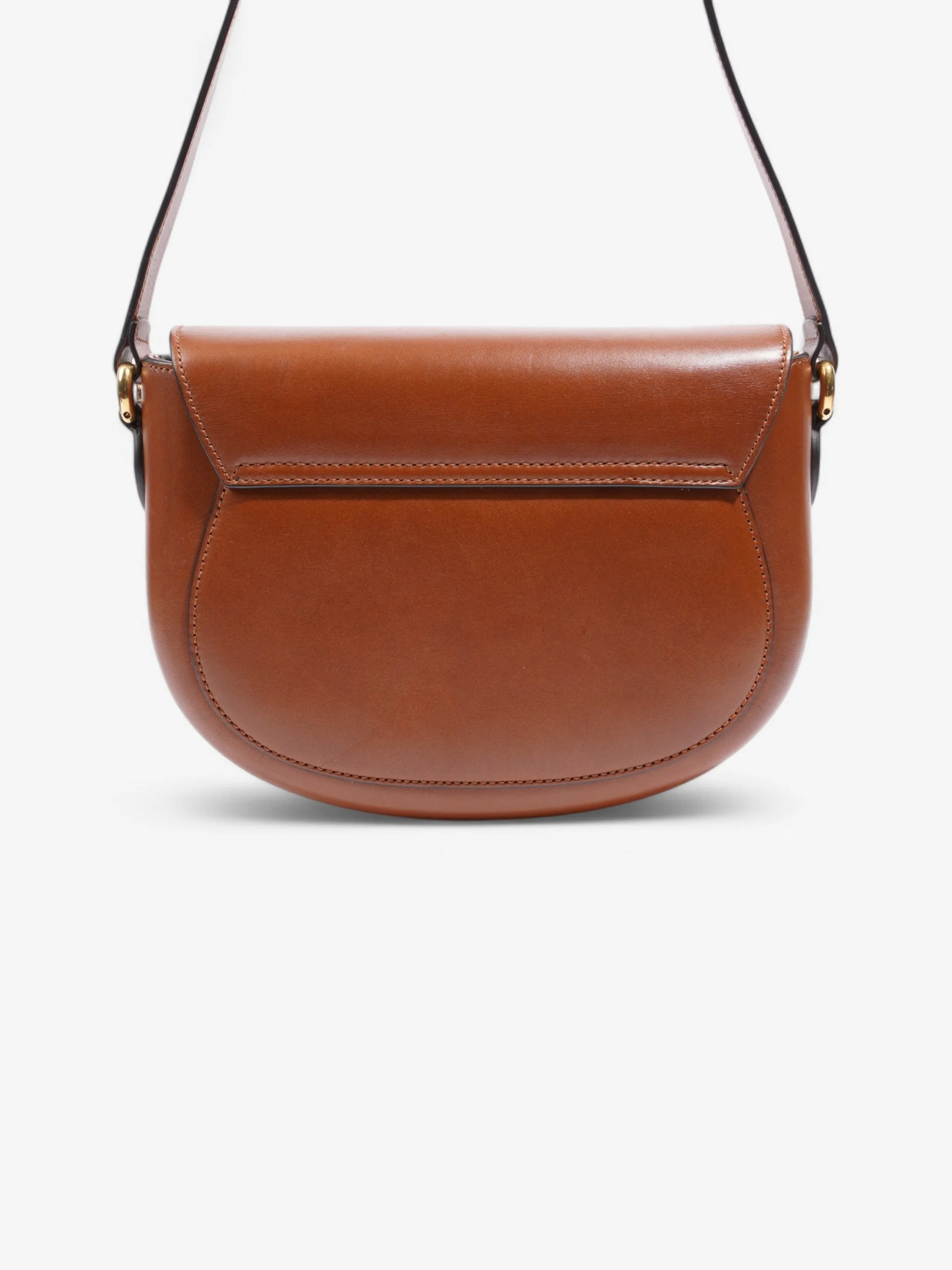 Gucci Buckle Shoulder Bag Brown Leather