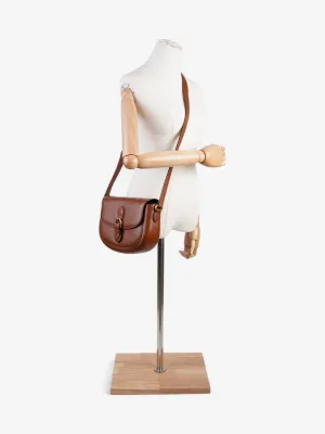 Gucci Buckle Shoulder Bag Brown Leather