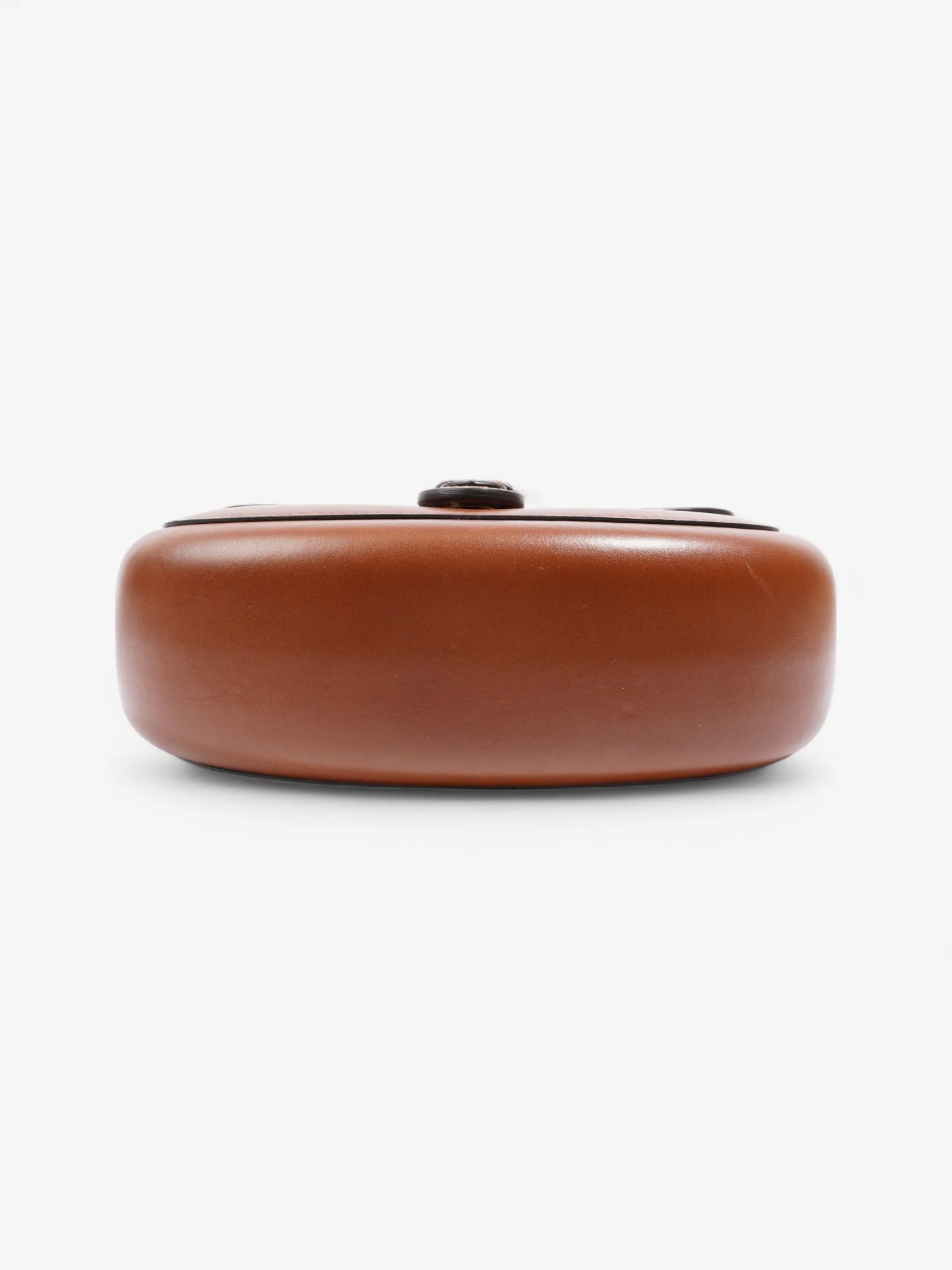 Gucci Buckle Shoulder Bag Brown Leather