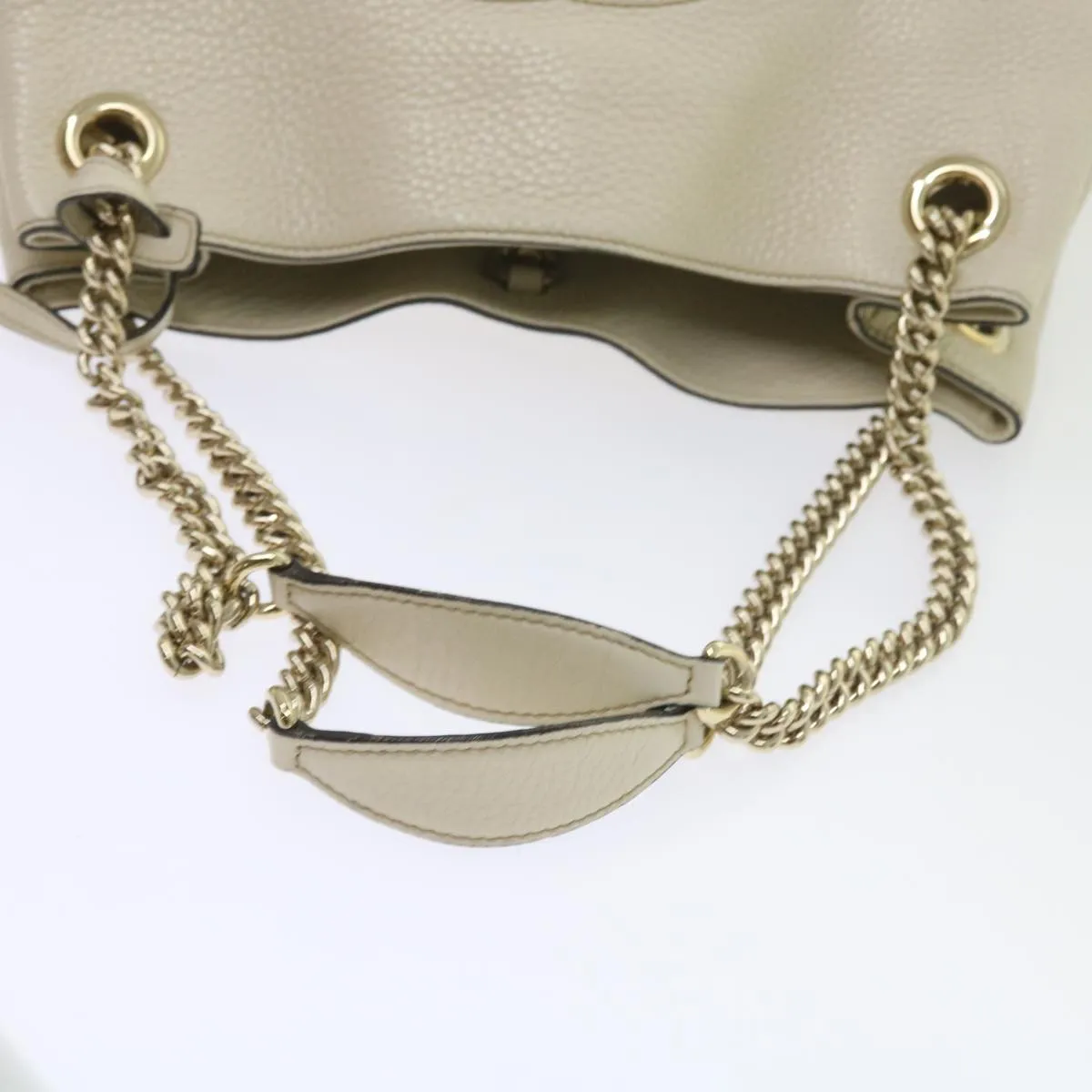 GUCCI Chain Soho Shoulder Bag Leather White 308982  9223