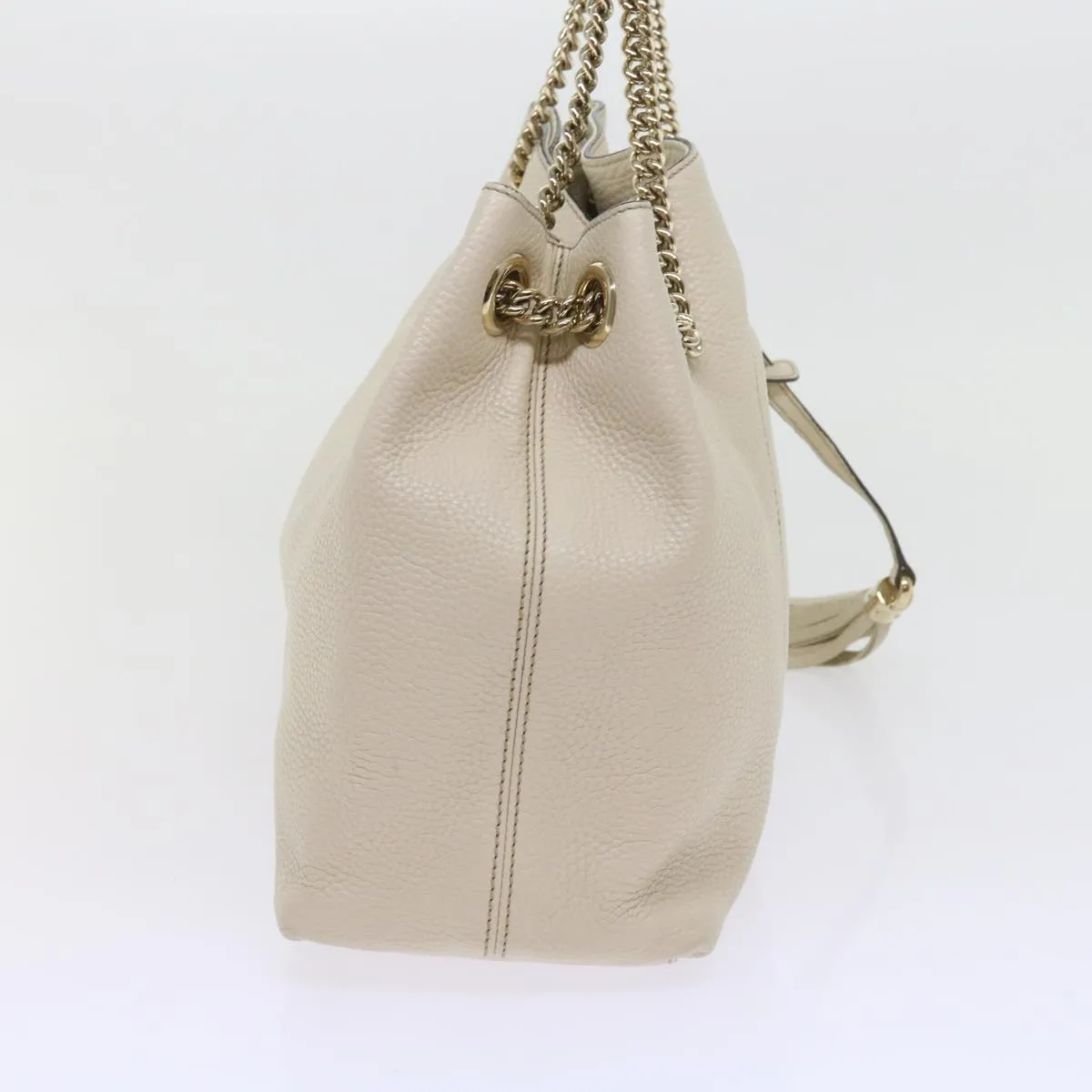 GUCCI Chain Soho Shoulder Bag Leather White 308982  9223