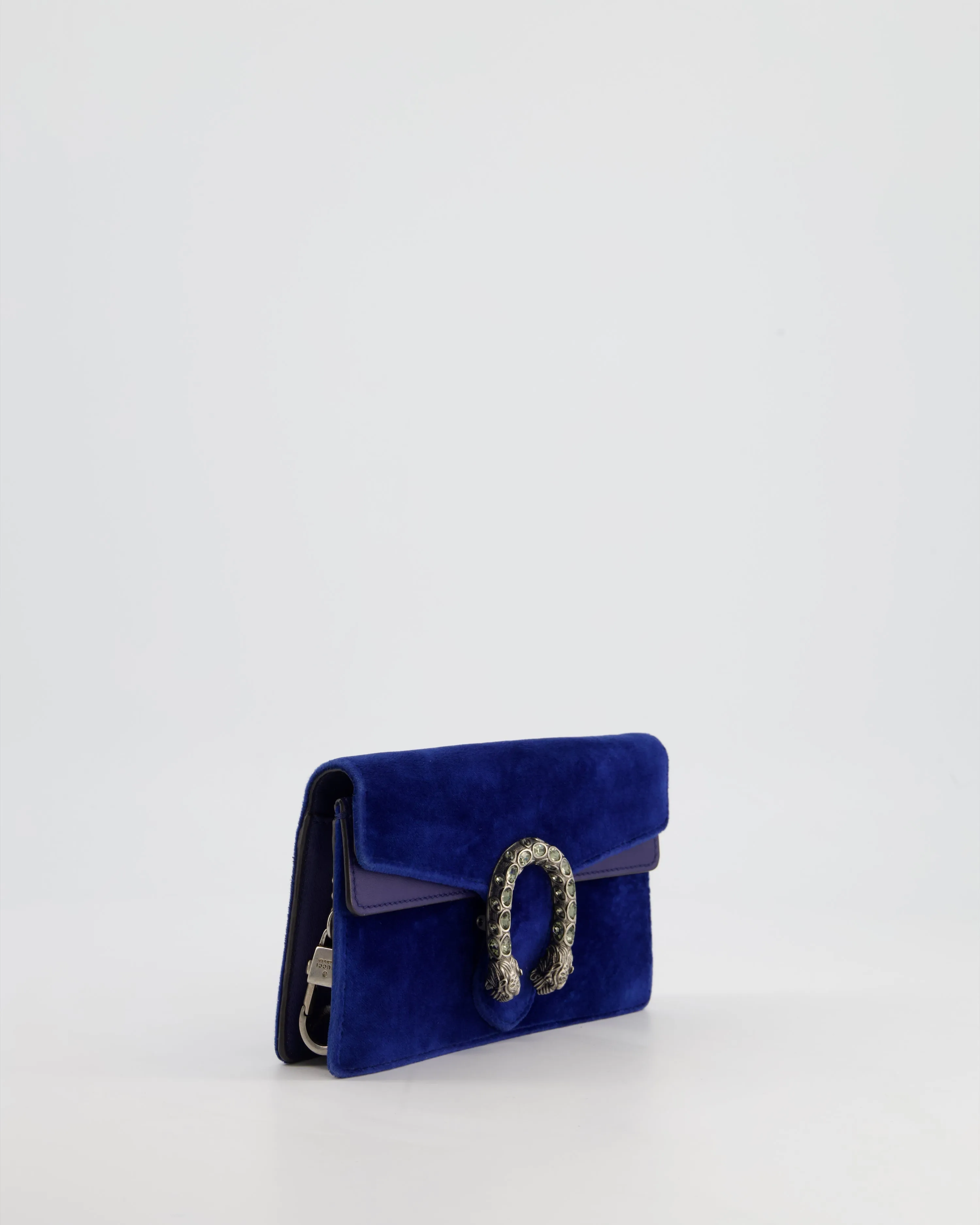 Gucci Electric Dionysus Mini Shoulder Clutch Bag In Velvet With Silver Hardware