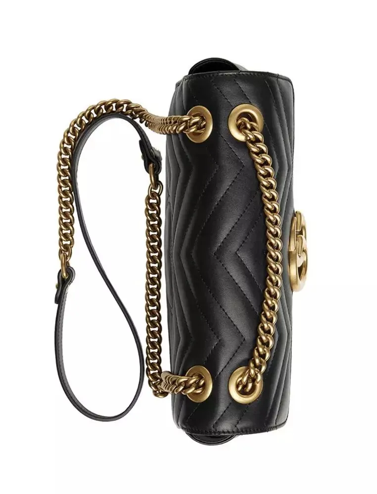 Gucci Elegant Chevron Quilted Leather Shoulder Women's Bag