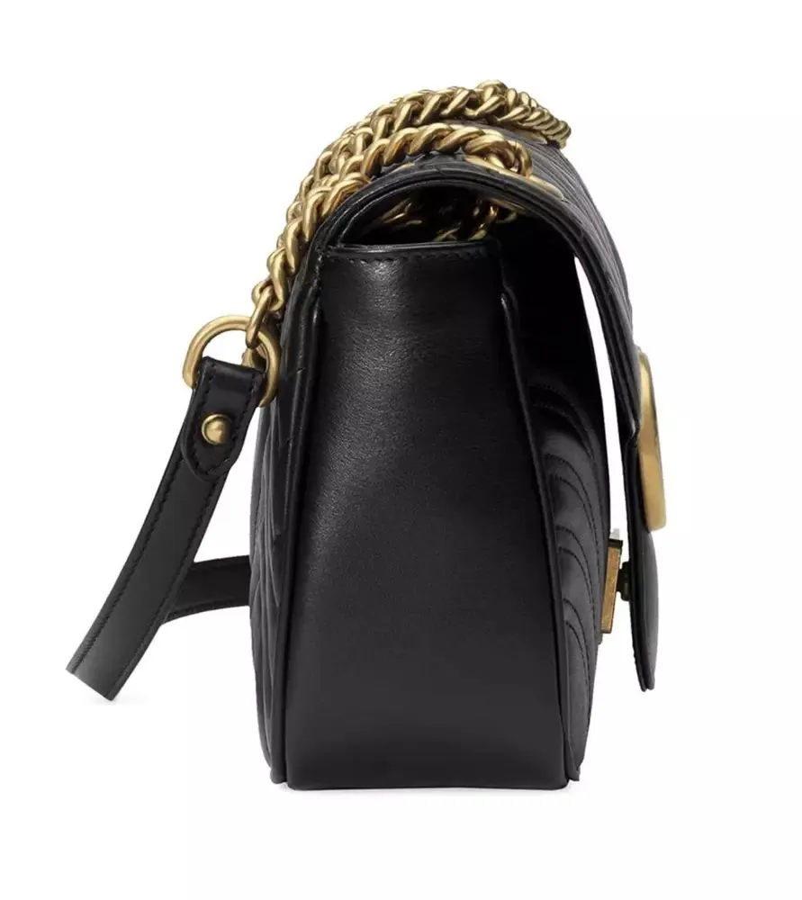 Gucci Elegant Chevron Quilted Leather Shoulder Women's Bag