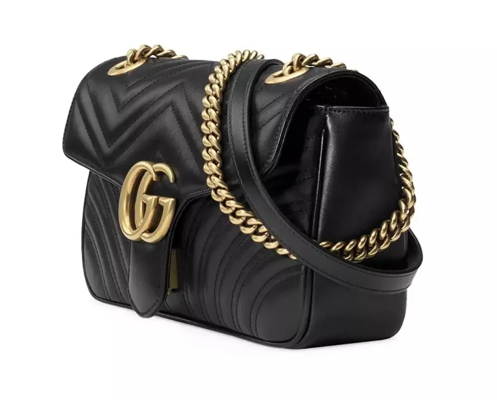 Gucci Elegant Chevron Quilted Leather Shoulder Women's Bag